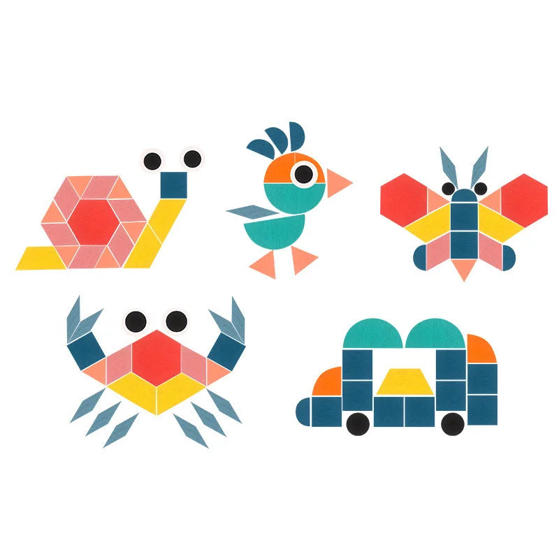 Quebra-cabeça de madeira 3D Montessori