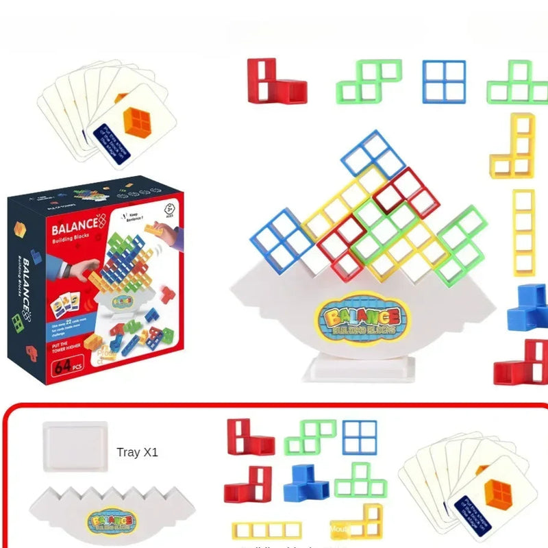 Jogo de Blocos de Equilíbrio 16-64 Peças | Diversão e Aprendizado para Todas as Idades