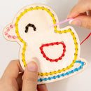 Brinquedo de Costura em Madeira Montessori – Atividade Sensorial e Motora para Crianças