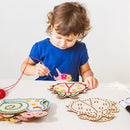 Brinquedo de Costura em Madeira Montessori – Atividade Sensorial e Motora para Crianças