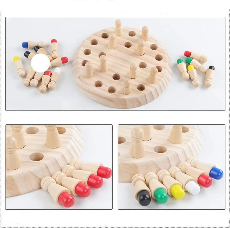 Jogo Educativo Montessori de Madeira – Estimula Memória, Cores e Aprendizado Infantil