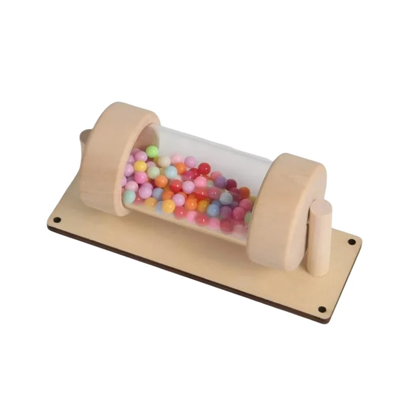 Brinquedo Montessori Chocalho Chuva de Cores – Bastão Sensorial Musical para Bebês