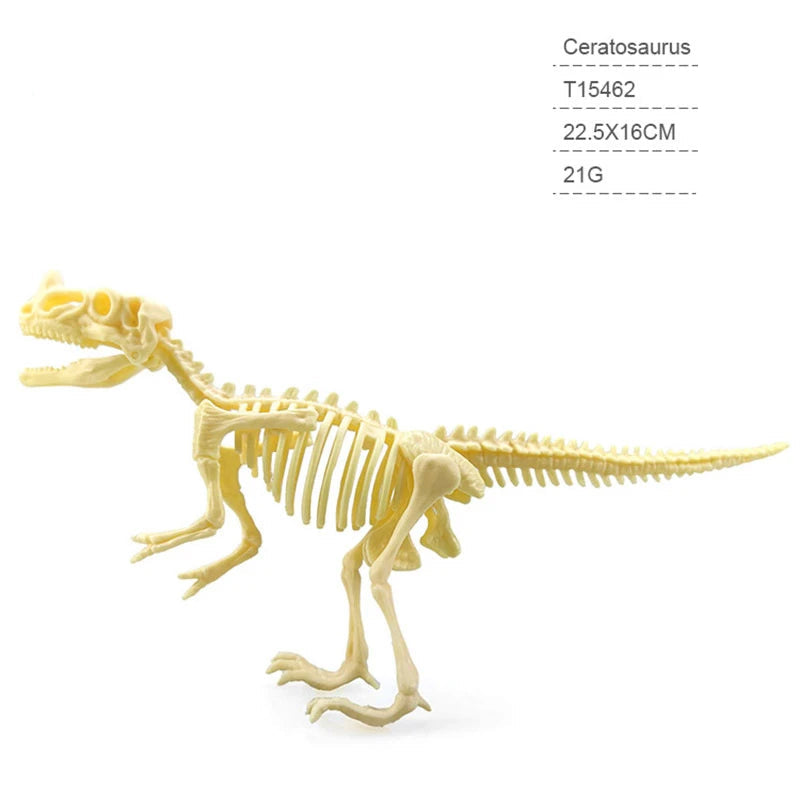 Kit de Arqueologia Infantil - 12 Esqueletos de Dinossauros Jurássicos