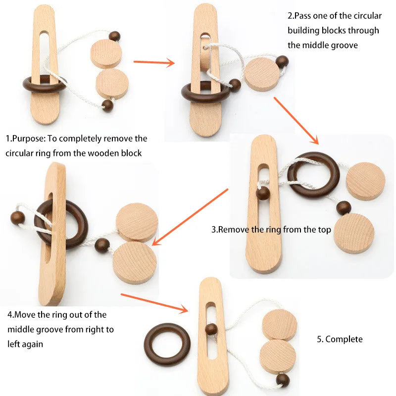 O Jogo de Desbloqueio de Anel de Madeira